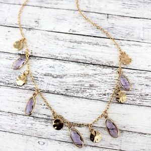 VIOLET OVAL GEMSTONE NECKLACE